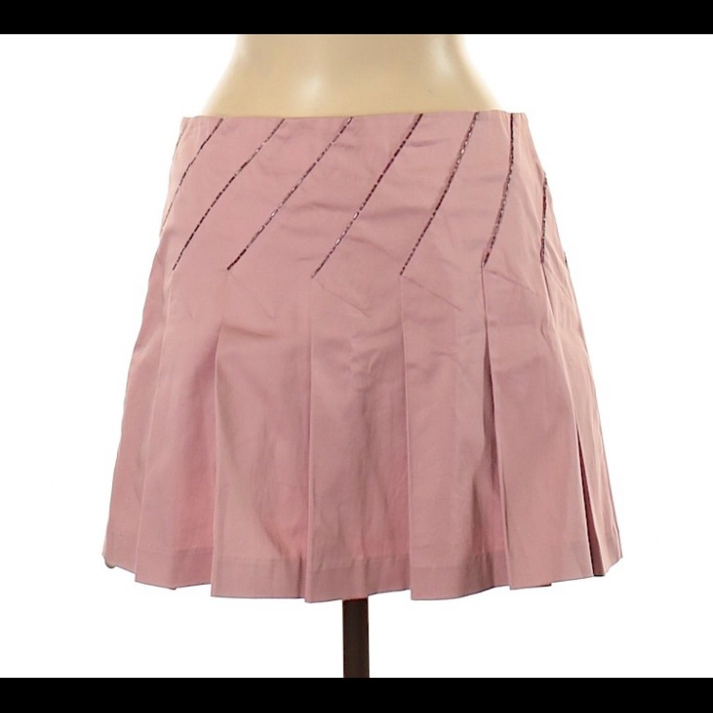 Ted Baker Pink Pleated Beaded Mini Skirt-LIKE NEW!